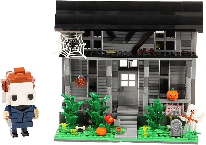 Halloween Movie Building Set – Horror House & Figure, Toy Building Blocks Compatible with Lego, Collectible for Horror Fans & Adults, Creative DIY Display Toy