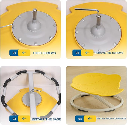 Sensory Spinning Chair for Kids with Autism,Sit and Spin Chair for Kids Autism, 360° Sensory Integration Training Toy,Swivel ADHD Chair,Sensory Equipment,Special Education (UFO Shape, Red)