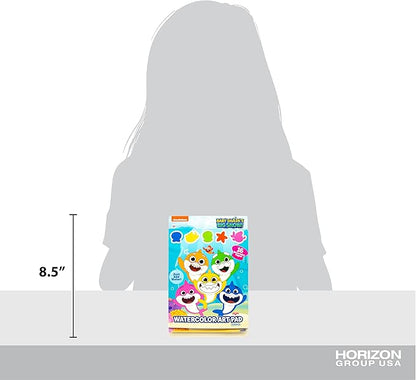 Horizon Group USA Baby Shark Watercolor Art Pad – Baby Shark Water Coloring Book & Painting Set –Baby Shark Watercolor Painting Kit – Great Baby Shark Art Set for 3 Year Old