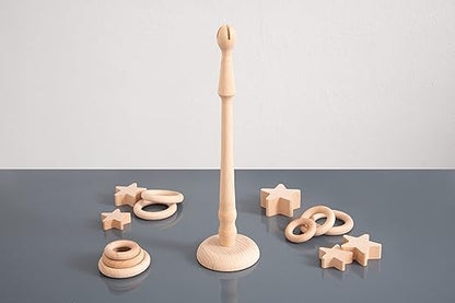 TickiT - 73911 Wooden Ring Stand Base - Heuristic Play - Loose Parts Montessori-Style Toy - Natural Toddler Toys