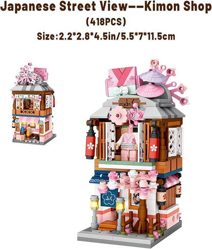 Japanese Street View Shop Bricks, Mini DIY Building Blocks Model MOC Construction Toy (Kimono Shop)