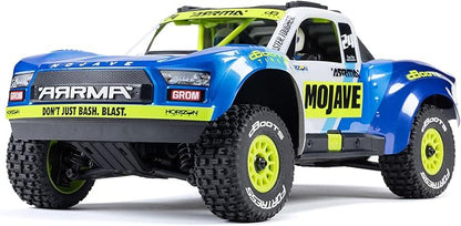 ARRMA RC Truck Mojave GROM 4x4 Smart Small Scale Desert Truck, RTR (with Battery and Charger Included) Blue/White ARA2104T2