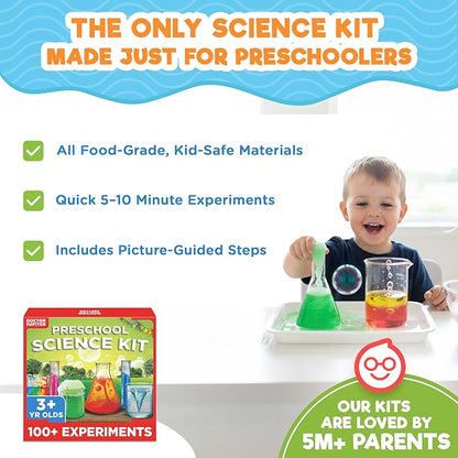 Doctor Jupiter Preschool Science Kit for Kids Ages 3-5 | Toddler Learning Activities, Birthday Gift Ideas for 3-4-5 Year Old Boys & Girls | Learning & Educational Toy STEM Kit with 100+ Experiments
