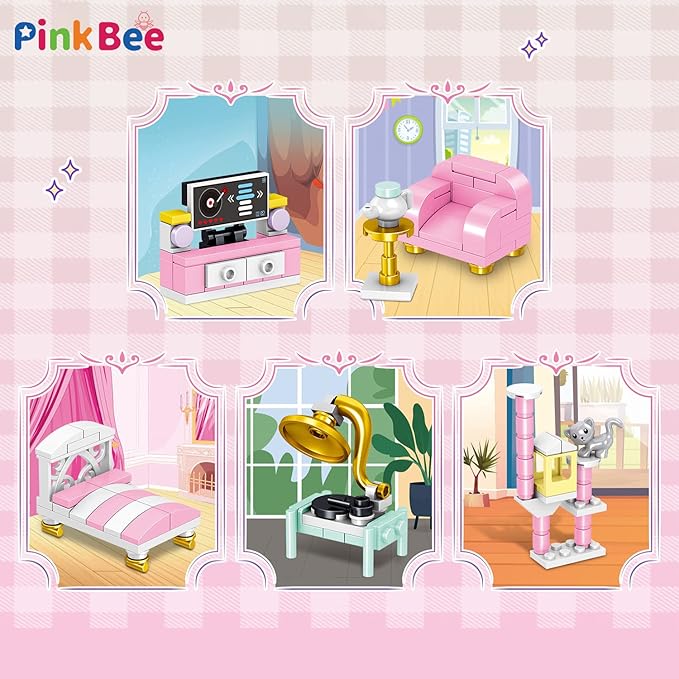 Friends House Building Block Sets, Girls Bedroom Recreation Gym Fitness Living Room Friendship Playhouse 9-in-1 Apartment Bricks Kit Birthday Roleplay Gifts for Old Kids 6+ 6-12 8-12