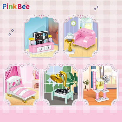 Friends House Building Block Sets, Girls Bedroom Recreation Gym Fitness Living Room Friendship Playhouse 9-in-1 Apartment Bricks Kit Birthday Roleplay Gifts for Old Kids 6+ 6-12 8-12