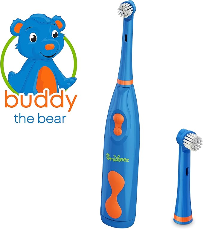 Brusheez Electronic Toothbrush Replacement Brush Heads 2 Pack (Buddy The Bear)