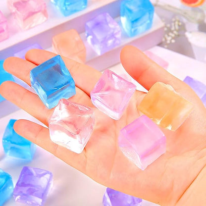 24Pcs Stress Balls Fidget Toys Adults, Ice Cube Squeeze Toys - Square Squeeze Ball Sensory Toys, Squeeze Toys - Small, Stress Balls for Adults, Easter, Christmas, Party Favors, Stocking Stuffers