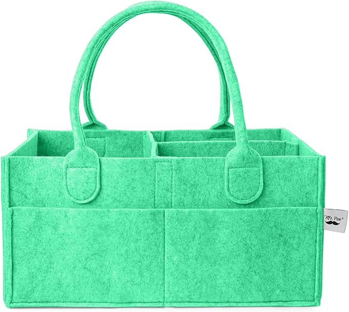 Mr. Pen- Baby Diaper Caddy Organizer, Green, Nursery Storage Bin and Car Organizer for Diapers and Baby Wipes