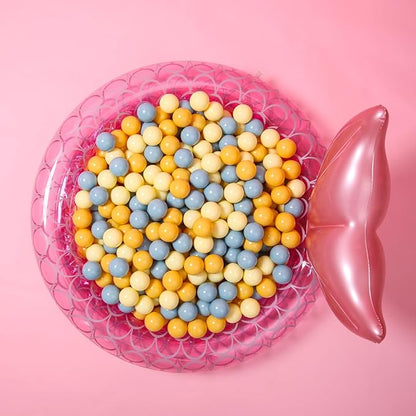 GOGOSO Ball Pit Balls - Plastic Balls for Ball Pit for Toddlers Kids Gifts Sensory Therapy Sessions,100pcs 2.15inch Blue+Yellow+Beige