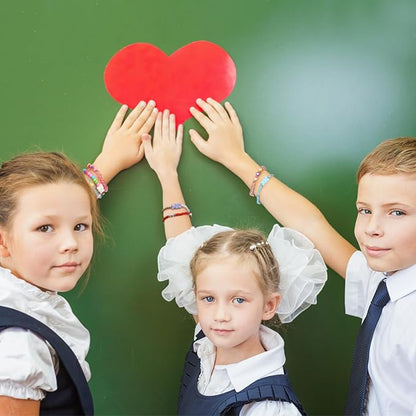 48 Pcs Valentine's Day Kids Friendship Bracelet Set Adjustable Beads Bracelets Cute Friendship Princess Pretend Play Bracelet Stretch Bracelet Preppy Bracelets Set for Girls Women(Heart)