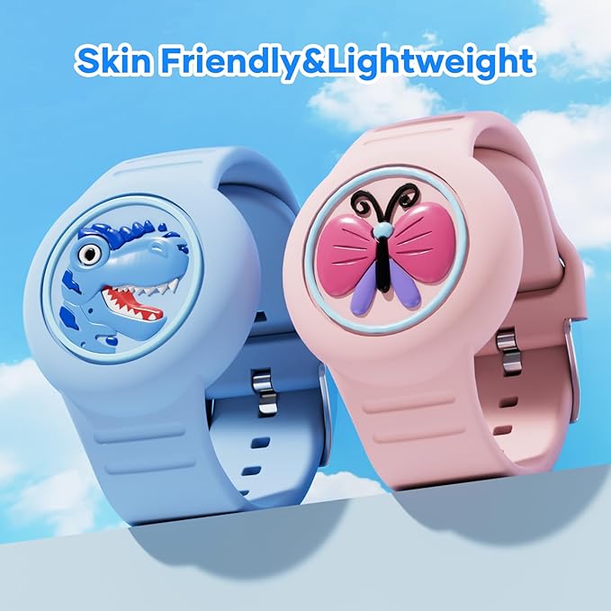for Airtag Bracelets for Kids Waterproof - (4 Pack) Soft Silicone Air Tag Hidden Wristband, Lightweight GPS Tracker Compatible with Apple AirTag Watch Band for Child Cartoon