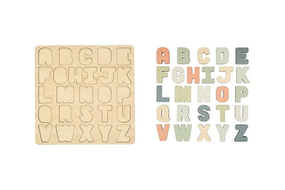 Pearhead Wooden Alphabet Puzzle, Colorful ABC Letters, Interactive Learning Board Educational Montessori Toy, Baby and Toddler Ages 1+ Years