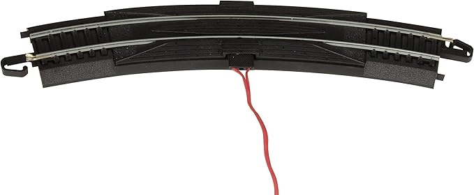 Bachmann Trains - Snap-Fit E-Z TRACK 18” RADIUS CURVED TERMINAL RERAILER w/WIRE (1/card) - STEEL ALLOY Rail With Black Roadbed - HO Scale