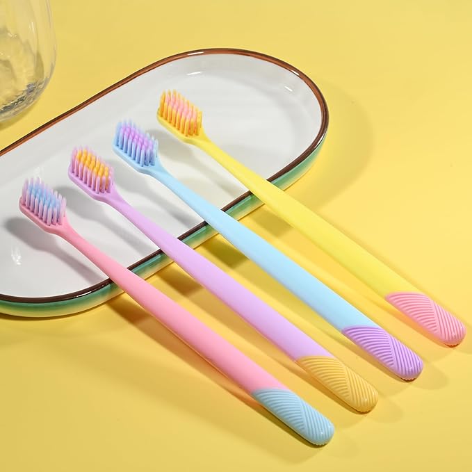 VIWIK 10 Pack Colorful Ultra-Soft Bristle Toothbrush – BPA-Free, Gentle on Gums, Effective Plaque Removal for Sensitive Teeth – Durable, Perfect for Adults and KidC