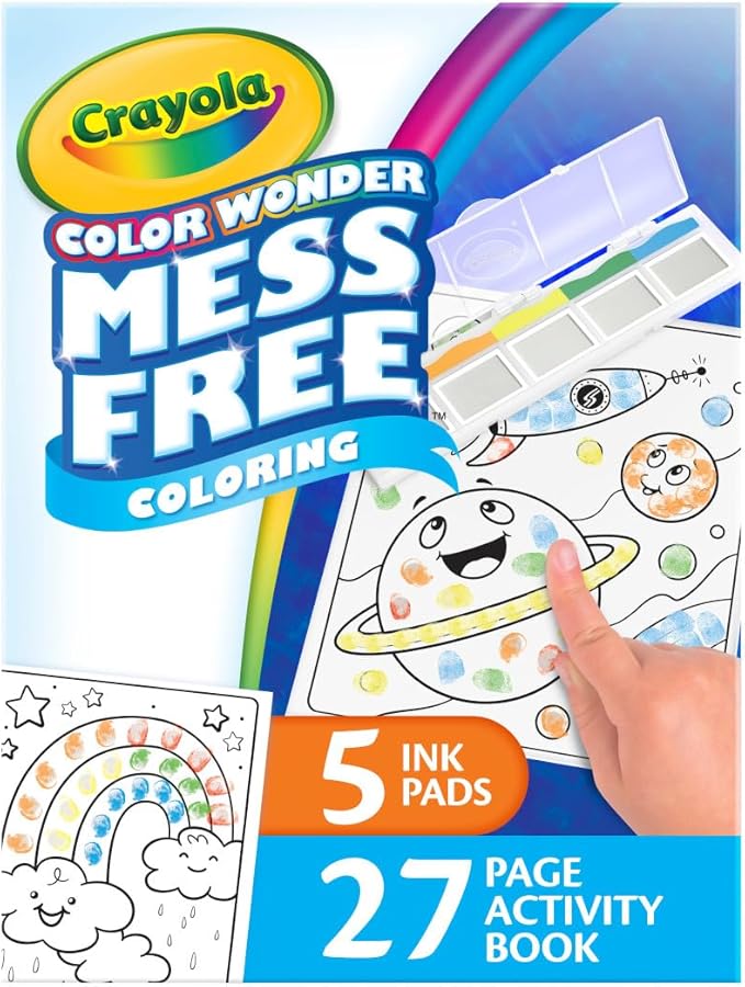 Crayola Color Wonder Mess Free Fingerprint Ink Painting Activity Set, Finger Painting Alternative, Toddler Coloring, Travel Activity, Gift for Toddlers