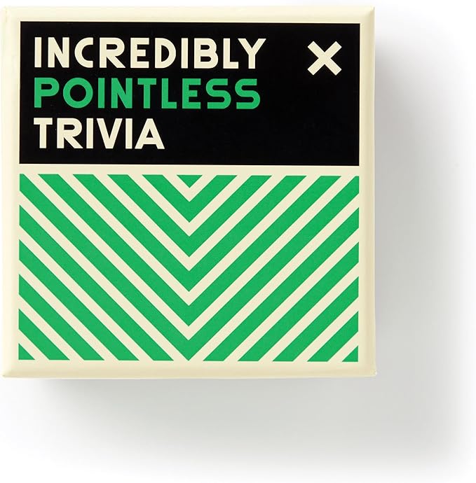 Brass Monkey Incredibly Pointless – Trivia Card Game Set with 200 Unique Questions About Pointless Knowledge for Adults and Kids Ages 13+