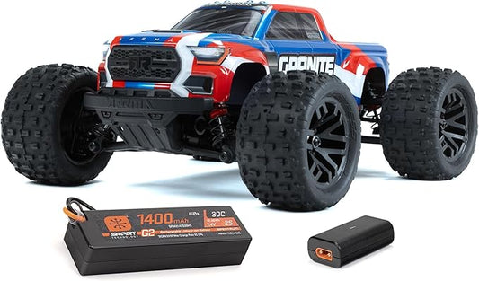 ARRMA RC Truck 1/18 Granite GROM MEGA 380 Brushed 4X4 Monster Truck RTR with Battery & Charger, Blue, ARA2102T1