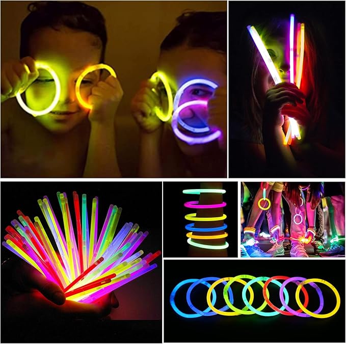 Giiffu 36 Packs Neon Valentines Day Gift Cards with Glow Stick Bracelets, Valentines Exchange Gift Cards for Kids Classroom, DIY Valentine's Crafts Art Kits for Class, Party Favors Supplies for School