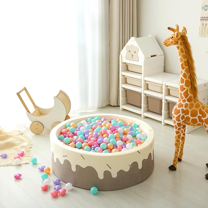 GOGOSO Shape Ball Pits Balls, Star Heart Plastic Play Balls for Toddlers Kids Children, DIY Giant Friendship Bracelet Banner