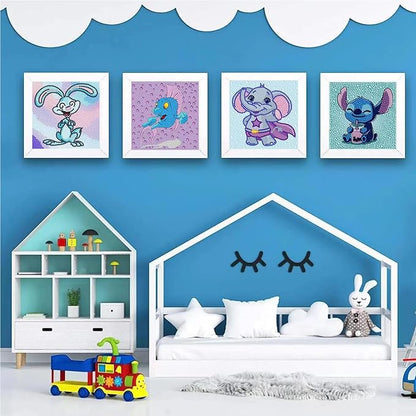 Junrife 5D Diamond Craft Kits Stickers for Kids,Gem Kids' Paint by Number Kits Mosaic Sticker - Best Gifts for Girls Over Ages 6 Easy for Kids Adult Beginners