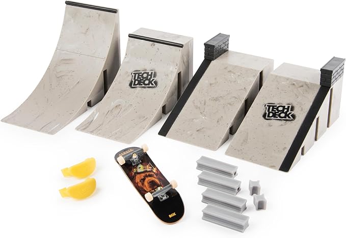 TECH DECK Starter Kit, Customizable Ramp Set with Exclusive Pro Fingerboard and Trainer Clips, Kids Toys for Boys and Girls Ages 6 and up
