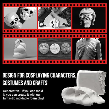 CALPALMY Air Dry Clay (1.1lbs Bag) - White Moldable Foam Clay for Cosplay - Airdry Soft Clay for Kids and Adults - Perfect Modeling Clay for Crafts, Sculpting, and Artistic Projects