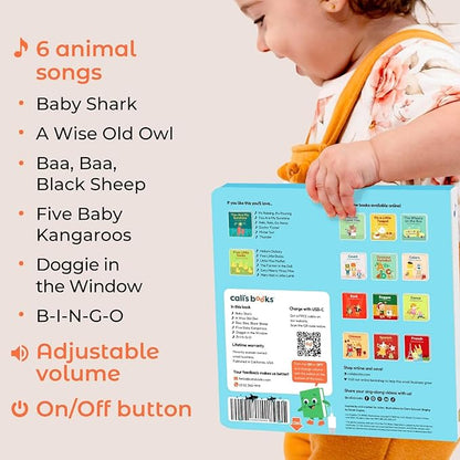 Cali's Books Baby Shark Music Book for Toddlers 1-3 Years Old - Animal Songs Musical Books, Interactive Baby Sound Book, Singing Toy for Children Girls, Learning Song Toys for Toddler Boys