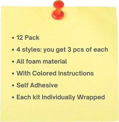 4E's Novelty Legend of Gingerbread Man Ornament Craft - 12 Pack Bulk Foam Christmas Ornaments Set, Ages 3-12, Self-Adhesive, DIY Ornaments for Christmas Tree, Classroom Art Project