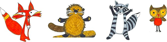 Faber-Castell Color by Number Woodland Forest Friends - Color and Display 1 Color by Number Board, 14 Piece Set