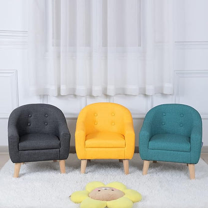 Getifun Single PVC Kids Sofa Chair, Toddler Sofa Couch with Wooden Legs, Children Armchair for Children Gift (Yellow)