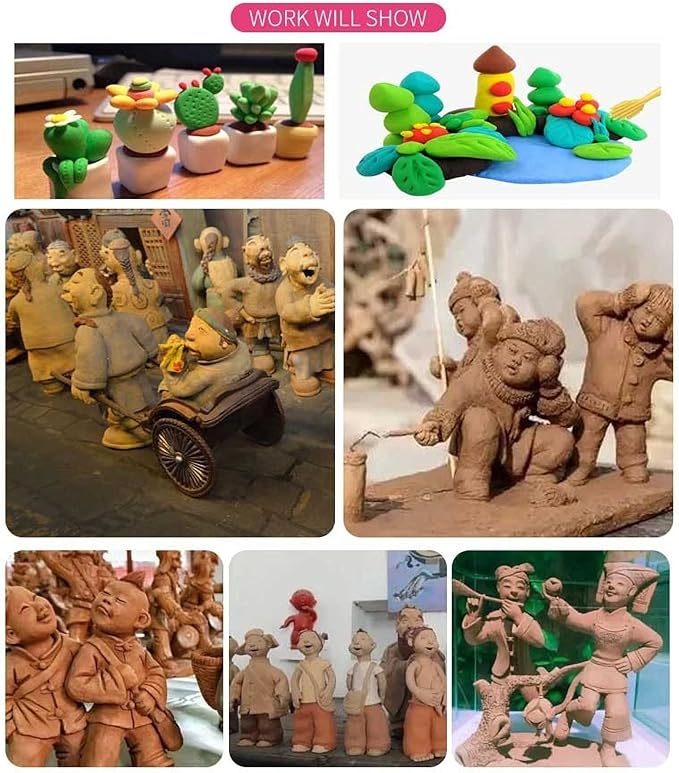 Langqun 41pcs Plastic Polymer Clay Art Tools Set for Kids Adults,Knives Pottery Tools,Ceramic Supplies for Engraving, Embossing, Shaping,Sculpting,Modeling