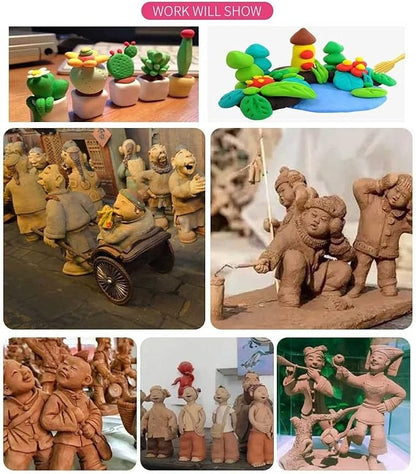 Langqun 41pcs Plastic Polymer Clay Art Tools Set for Kids Adults,Knives Pottery Tools,Ceramic Supplies for Engraving, Embossing, Shaping,Sculpting,Modeling