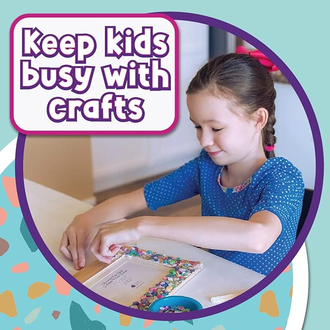 PURPLE LADYBUG Mosaic Photo Frame Craft Kit - Girls Valentines Gifts, DIY Arts & Crafts for Girls 8-12, Girls Birthday Gift, Kids Easter Gifts, Teen Gifts for Ages 6-12