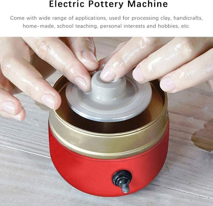 Mini Pottery Wheel, Mini DIY Pottery Kit, Electric Small Pottery Wheel with Tray Children DIY Manual Tool for Beginners Kids Art Craft Work Gift Home DIY
