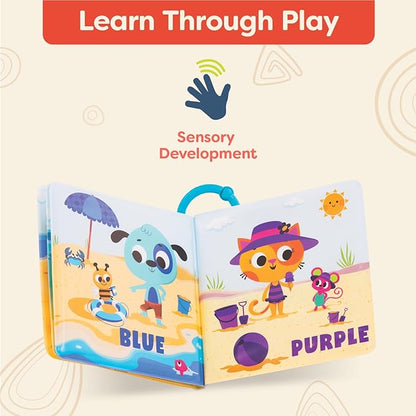 B. toys – Baby Bath Book – Educational Book for Babies – Book About Colors – Waterproof Bathtub Toys – 6 Months + – Tub Time Books - Colors