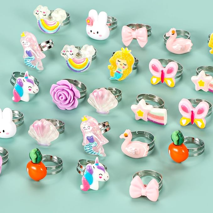 Atonofun 24 Pack Prefilled Easter Eggs with Pretend Girls Jewelry Surprise Toys, Easter Egg Filled with Bracelets Rings for Easter Basket Stuffer, Easter Egg Hunt, Decorations Dress Kit