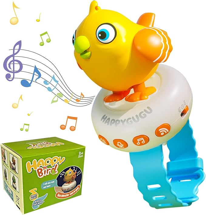 Toddler Toys 2-3, Interactive Musical Electronic Pets Talking Bird for Kids, Early Educational Learning Toys with 26 Songs & Recording, 1 2 3 4 Year Old Boy Girl Birthday, Yellow