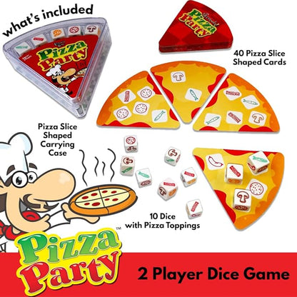 University Games, Pizza Party Dice Game, Dice Game for Kids and Families, Ages 6+ (5 count)