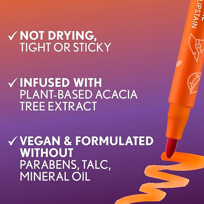 Covergirl Outlast Lipstain, 93 Pumpkin Carving, Smooth Application, Precise Pen-Like Tip, Transfer-Proof, Satin Stained Finish, Vegan Formula, 0.06oz