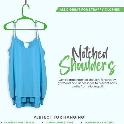 Utopia Home 20 Pack Kids Hangers - 11.5 Inch Plastic Baby Hangers for Closet - Childrens Hanger for Clothes & Infant Hanger for Closet - Ideal for Everyday Standard Use (Green)