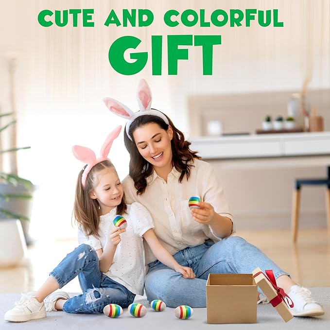 IPIDIPI TOYS Egg Shakers Maracas for Kids – Colorful Wooden Musical Percussion Instruments for Toddlers, Baby Shakers -Easter Basket Fillers, Stocking Stuffers, Party Favors & Educational Play–6 Pack