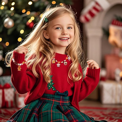 PinkSheep Toddler Jewelry Kids Jewelry Kids Necklace Choker and Bracelet 3 Pack 9pcs, Little Girls Jewelry In Box, Flower Girl Gift Kids Girls Accessories