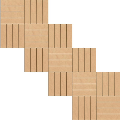 Mini Unfinished Barn Quilt Interlocking Square Wooden Sign, Country Decor Canvas Quilts Blocks Bulk Set of 4 (3 inches, Rail Fence)