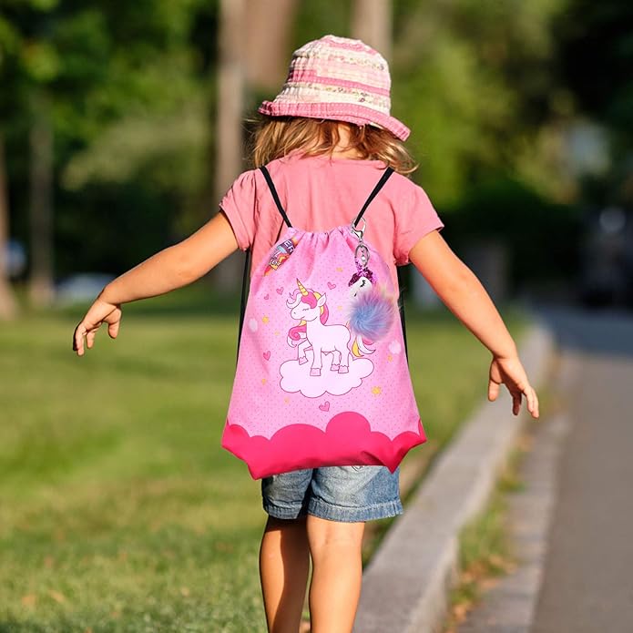 Golray Super Big Sister Gifts Set with Superhero Cape Eyemask Unicorn Slap Bracelets Necklace, Drawstring Backpack, Unicorn Keychain, Insulated Plastic Tumbler Cup Big Sister Gifts for Little Girls