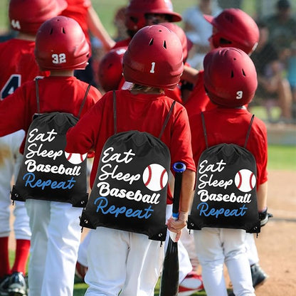 48 Pcs Baseball Party Favors for Kids Include 12 Baseball Drawstring Bags, 12 Baseball Keychain, 12 Silicone Baseball Bracelets, 12 Mini Stress Ball for Sports Birthday Supplies Decorations