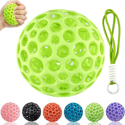 3D Printed Fidget Toys Stress Ball for Adults, Grip Strength Trainer, Squishy Hand Therapy Ball, Bouncing Toy for Anxiety Relief, Classroom & Office Gifts