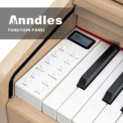 Digital Piano Keyboard for Beginners & Professionals, Electric Piano with Sliding Cover Design, 88 Keys Digital Piano Headphone Jack,Three Pedal （No Piano Bench ）