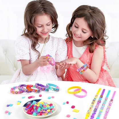 Ambesi DIY Bracelet Making Kit, 12 Pcs Silicone Wristband, Charm Friendship Bracelet Kit for Girls Ages 3+ Years Old, Arts & Crafts Toy, Crafts Gifts Set for Girls Kids Birthday Gift