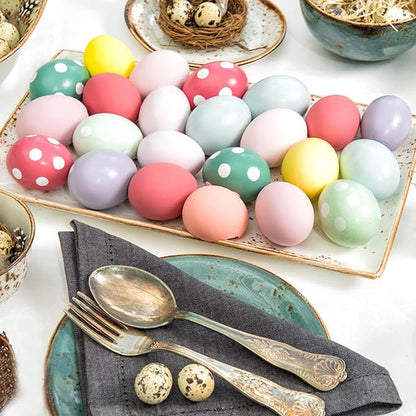 15pcs Wooden Fake Eggs, 3-Color Wooden Easter Eggs, DIY Kitchen Pretend Game Food Set, Children's Kitchen Game Toys, Home Decoration Products, Fake Eggs for Home Farm Decoration