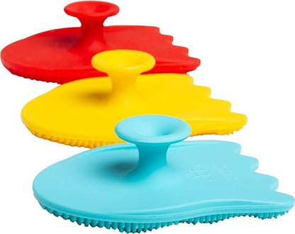 Ubbi Jellyfish Silicone Baby Bath Sponges, Baby Bathing and Care Essentials for Newborns, Baby Bath Brushes for Dry Skin and Cradle Cap, Set of 3